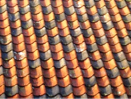 Mixture of red and grey pantiles