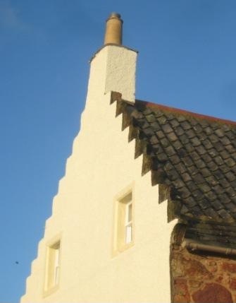 Typical 'crow-stepped' gable