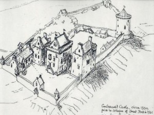 Sketch of Cumbernauld Castle c. 1550 (http://cumbernauldpark.pwp.blueyonder.co.uk/2.html)