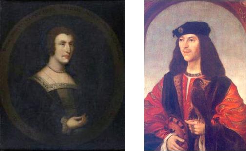 Janet Fleming and James IV. Images: Wikimedia Commons.