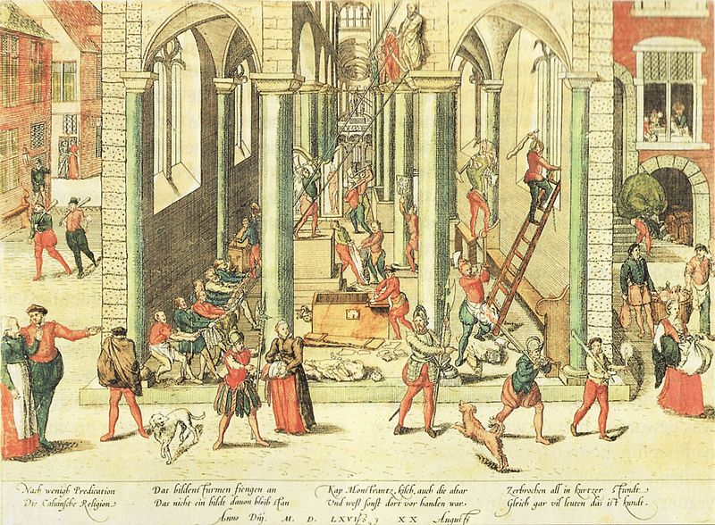 Figure 1: Destruction of the Cathedral of Our Lady in Antwerp during the Iconoclastic Fury on 20 August 1566 (engraving by Frans Hogenberg).